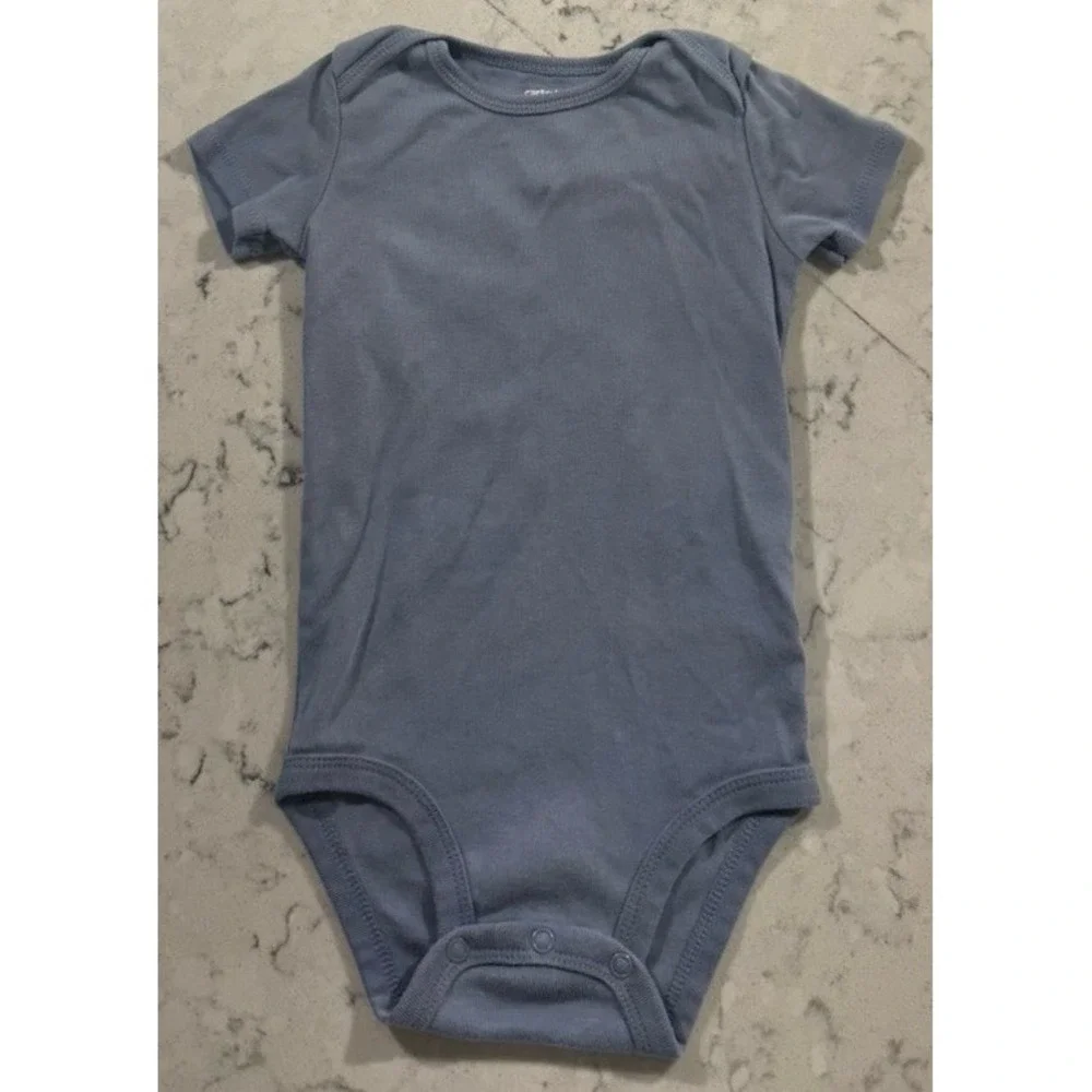 Carters Baby Boy Bodysuit One Piece 18 Months Slate Blue Short Sleeve Cotton